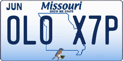 MO license plate OL0X7P