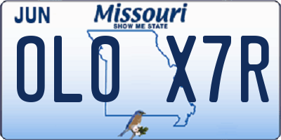 MO license plate OL0X7R