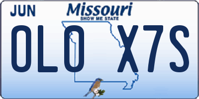 MO license plate OL0X7S