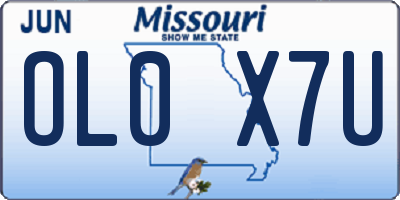 MO license plate OL0X7U
