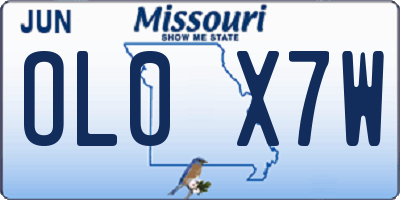 MO license plate OL0X7W