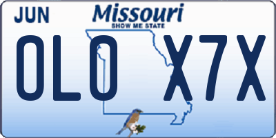 MO license plate OL0X7X