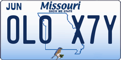 MO license plate OL0X7Y