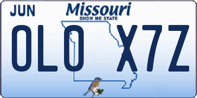 MO license plate OL0X7Z