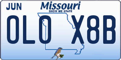 MO license plate OL0X8B