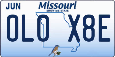 MO license plate OL0X8E