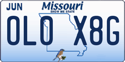 MO license plate OL0X8G