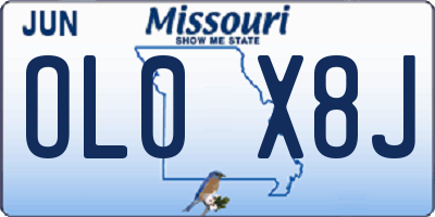 MO license plate OL0X8J