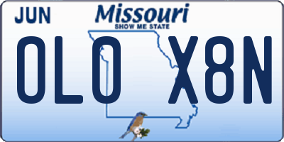 MO license plate OL0X8N