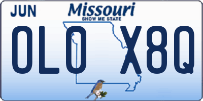 MO license plate OL0X8Q