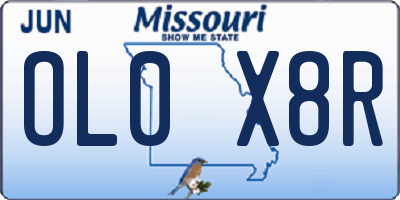 MO license plate OL0X8R