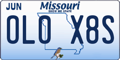 MO license plate OL0X8S