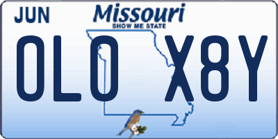 MO license plate OL0X8Y