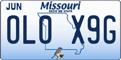 MO license plate OL0X9G
