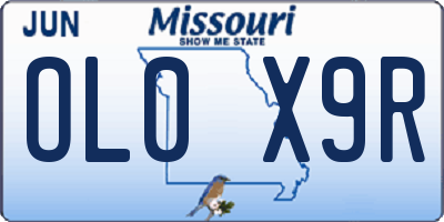 MO license plate OL0X9R
