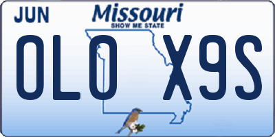 MO license plate OL0X9S