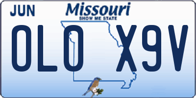 MO license plate OL0X9V