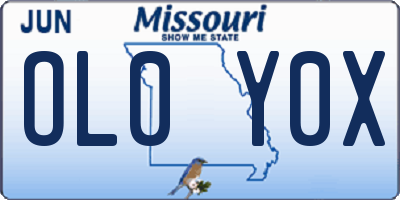 MO license plate OL0Y0X