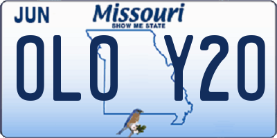 MO license plate OL0Y2O