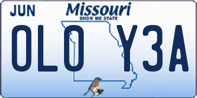 MO license plate OL0Y3A