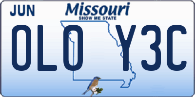 MO license plate OL0Y3C