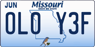 MO license plate OL0Y3F