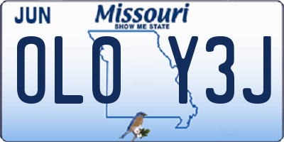MO license plate OL0Y3J