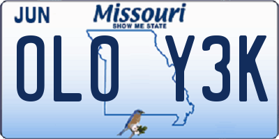 MO license plate OL0Y3K
