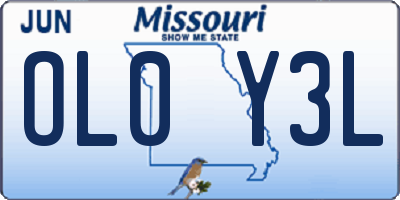 MO license plate OL0Y3L