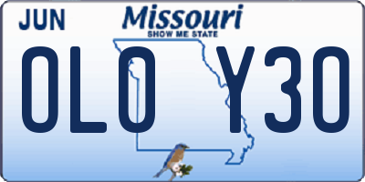 MO license plate OL0Y3O