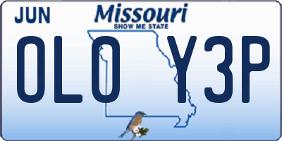 MO license plate OL0Y3P