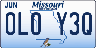 MO license plate OL0Y3Q