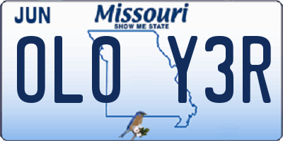 MO license plate OL0Y3R