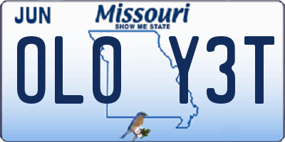 MO license plate OL0Y3T