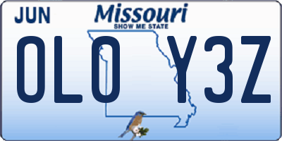 MO license plate OL0Y3Z