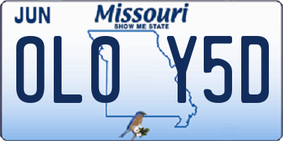 MO license plate OL0Y5D