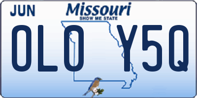 MO license plate OL0Y5Q
