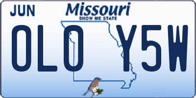 MO license plate OL0Y5W