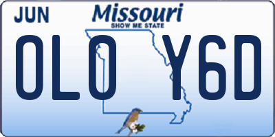 MO license plate OL0Y6D