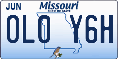 MO license plate OL0Y6H