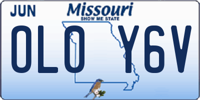 MO license plate OL0Y6V