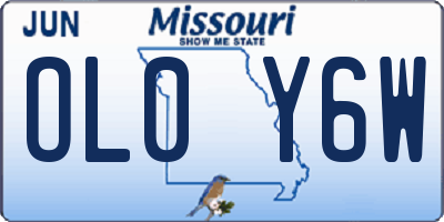 MO license plate OL0Y6W