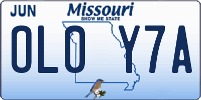 MO license plate OL0Y7A