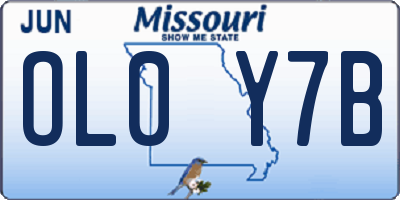 MO license plate OL0Y7B