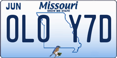 MO license plate OL0Y7D