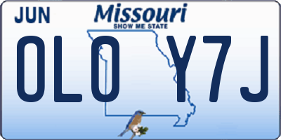 MO license plate OL0Y7J