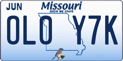 MO license plate OL0Y7K