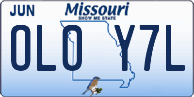 MO license plate OL0Y7L