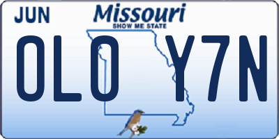 MO license plate OL0Y7N