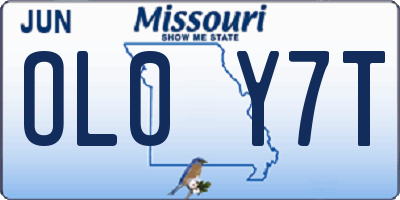 MO license plate OL0Y7T
